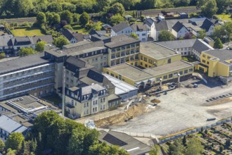 Aerial view, Klinikum Hochsauerland, construction site, Arnsberg, Sauerland, Hochsauerlandkreis,