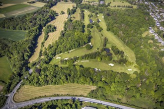Aerial photo, golf course, Golfclub Sauerland Neheim-Hüsten, Arnsberg, Sauerland,