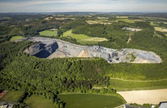 Aerial view, Heinrich Ebel GmbH quarry, Arnsberg, Sauerland, Hochsauerlandkreis, North