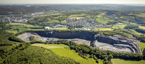 Aerial view, Heinrich Ebel GmbH quarry, Arnsberg, Sauerland, Hochsauerlandkreis, North