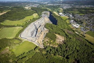 Aerial view, Heinrich Ebel GmbH quarry, Arnsberg, Sauerland, Hochsauerlandkreis, North