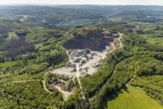 Aerial photo, Heinrich Ebel GmbH quarry, Effenberg plant, Arnsberg, Sauerland, Hochsauerlandkreis,