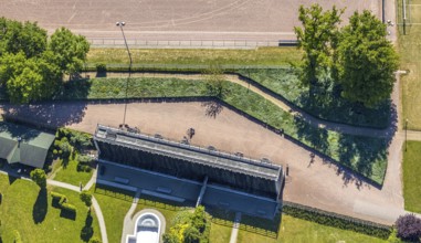 Aerial view, Am Gradierwerk, Arnsberg, Sauerland, Hochsauerlandkreis, North Rhine-Westphalia,