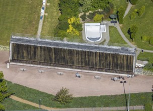 Aerial view, Am Gradierwerk, Arnsberg, Sauerland, Hochsauerlandkreis, North Rhine-Westphalia,