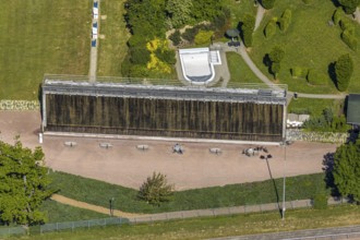 Aerial view, Am Gradierwerk, Arnsberg, Sauerland, Hochsauerlandkreis, North Rhine-Westphalia,