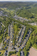 Aerial view, terraced houses Am Stötchen, Alter Soestweg, Arnsberg, Sauerland, Hochsauerlandkreis,