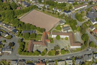 Aerial photo, Regenbogenschule, sports field, Arnsberg, Sauerland, Hochsauerlandkreis, North