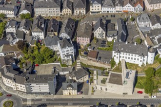 Aerial view, Groten Tower in the Old Town, Sauerland Museum, Arnsberg, Sauerland,