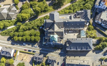 Aerial view, Propsteikirche St. Laurentius, Stadt- und Landständearchiv Arnsberg, Arnsberg,