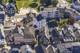 Aerial view, Groten tower in the old town, Arnsberg, Sauerland, Hochsauerlandkreis, North