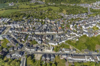 Aerial view, old town, city centre view, Sauerland museum, Groten tower, administrative court