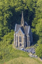 Aerial view, Kreuzberg Chapel, Arnsberg, Sauerland, Hochsauerlandkreis, North Rhine-Westphalia,