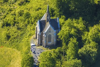 Aerial view, Kreuzberg Chapel, Arnsberg, Sauerland, Hochsauerlandkreis, North Rhine-Westphalia,