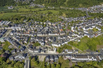 Aerial view, old town, city centre view, Sauerland museum, Groten tower, administrative court