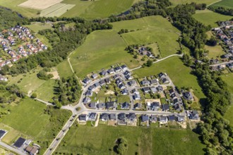Aerial view, new development area residential area Scheidsiepen, Arnsberg, Sauerland,