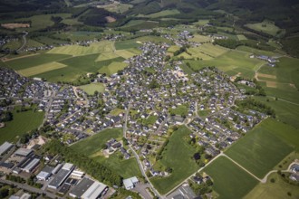 Aerial view, local view Ennest, Attendorn, Sauerland, North Rhine-Westphalia, Germany, DE, Europe,