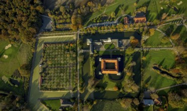Aerial view, Golfclub Wasserschloss Westerwinkel, Schloss Westerwinkel, Herbern, Ascheberg,