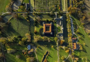 Aerial view, Golfclub Wasserschloss Westerwinkel, Schloss Westerwinkel, Herbern, Ascheberg,