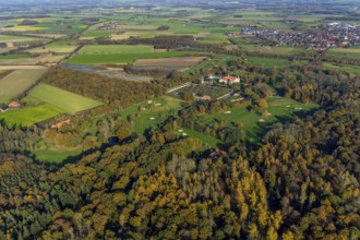 Aerial view, Golfclub Wasserschloss Westerwinkel, Schloss Westerwinkel, Herbern, Ascheberg,