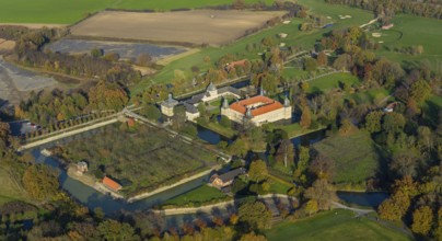 Aerial view, Golfclub Wasserschloss Westerwinkel, Schloss Westerwinkel, Herbern, Ascheberg,
