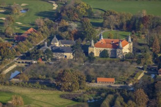 Aerial view, Golfclub Wasserschloss Westerwinkel, Schloss Westerwinkel, Herbern, Ascheberg,