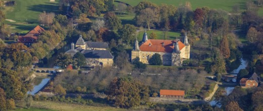 Aerial view, Golfclub Wasserschloss Westerwinkel, Schloss Westerwinkel, Herbern, Ascheberg,