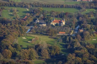 Aerial view, Golfclub Wasserschloss Westerwinkel, Schloss Westerwinkel, Herbern, Ascheberg,