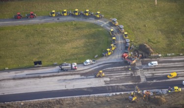 Aerial photo, Arnsberg Menden airfield, Arnsberg airfield gets a new runway, EDLA, Voßwinkel,