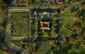 Aerial view, Golfclub Wasserschloss Westerwinkel, Schloss Westerwinkel, Herbern, Ascheberg,