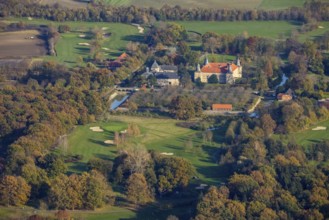 Aerial view, Golfclub Wasserschloss Westerwinkel, Schloss Westerwinkel, Herbern, Ascheberg,