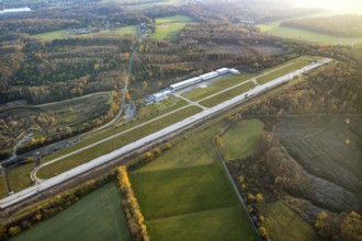 Aerial photo, Arnsberg Menden airfield, Arnsberg airfield gets a new runway, EDLA, Voßwinkel,