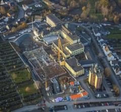 Aerial view, Klinikum Hochsauerland GmbH at Stolte Ley 5 is being expanded, Hüsten, Arnsberg,