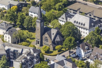 Aerial view, Church of the Redeemer, Church of the Redeemer, Attendorn, Sauerland, North