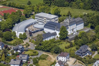 Aerial photo, St.-Ursula-Gymnasium, public school, Attendorn, Sauerland, North Rhine-Westphalia,