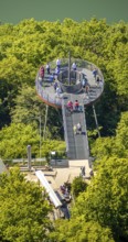 Aerial view, forest area, Biggeblick viewing platform, Attendorn, Sauerland, North