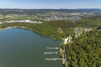 Waldenburger Bucht, Biggesee, Camping Waldenburger Bucht, aerial photo, Biggetalsperre, Attendorn,