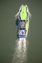 Aerial photo, excursion boat Westfalen on the Biggetalsperre, Attendorn, Sauerland, North