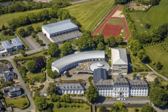 Aerial photo, St.-Ursula-Gymnasium, public school, Attendorn, Sauerland, North Rhine-Westphalia,