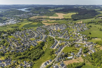 Aerial view, local view Biekhofen, Biggesee, Attendorn, Sauerland, North Rhine-Westphalia, Germany,