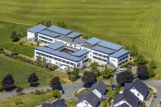 Aerial view, Haus Mutter Anna nursing home, Attendorn, Sauerland, North Rhine-Westphalia, Germany,
