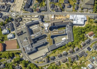Aerial view, Viega Attendorn Campus, construction site Viega car park on Windhauser Straße,