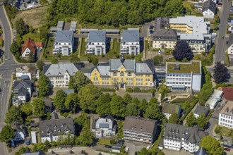 Aerial view, Städt. Rivius-Gymnasium, Franziskaner-Hof nursing home, Attendorn, Sauerland, North