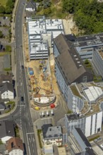 Aerial view, Viega Attendorn Campus, construction site Viega car park on Windhauser Straße,