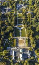 Aerial view, State Spa Bad Oeynhausen, GOP Varieté Theatre Kaiserpalais, Fountain in the spa