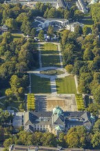 Aerial view, State Spa Bad Oeynhausen, GOP Varieté Theatre Kaiserpalais, Fountain in the spa