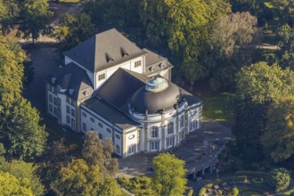 Aerial view, Bad Oeynhausen State Spa, Theatre in the Park, Bad Oeynhausen, East Westphalia-Lippe,
