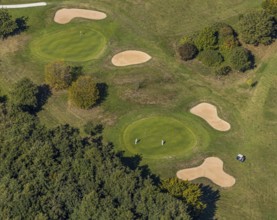 Aerial photo, golf course, Bad Driburger Golfclub, Bad Driburg, Ostwestfalen-Lippe, North