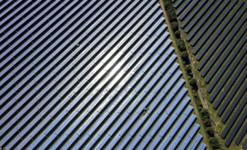 Aerial view, solar park, at the federal road B64, Herste, Bad Driburg, Ostwestfalen-Lippe, North