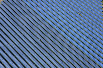 Aerial view, solar park, at the federal road B64, Herste, Bad Driburg, Ostwestfalen-Lippe, North