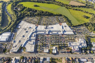 Aerial view, Werre-Park, parking, Rehme, Bad Oeynhausen, Ostwestfalen-Lippe, North